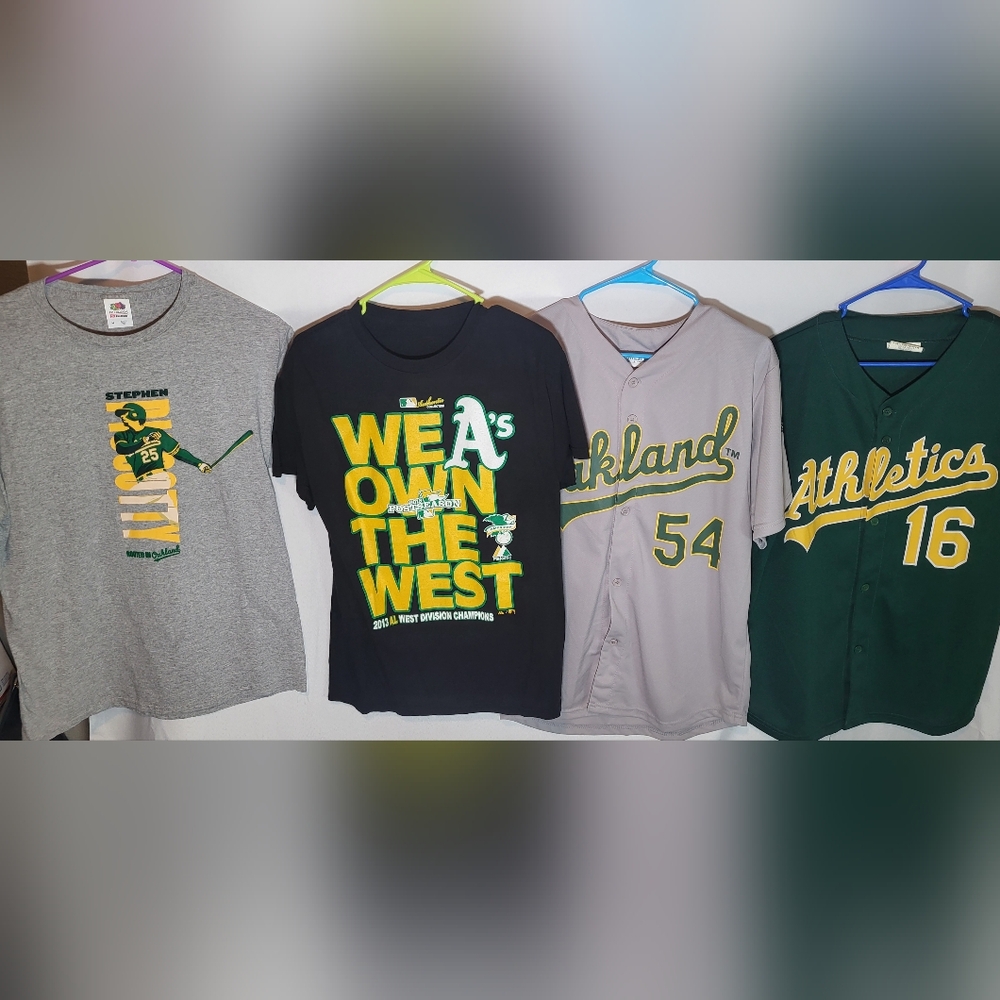 Oakland A's Athletics MLB Baseball size M unisex lot Jersey & T-Shirt giveaways